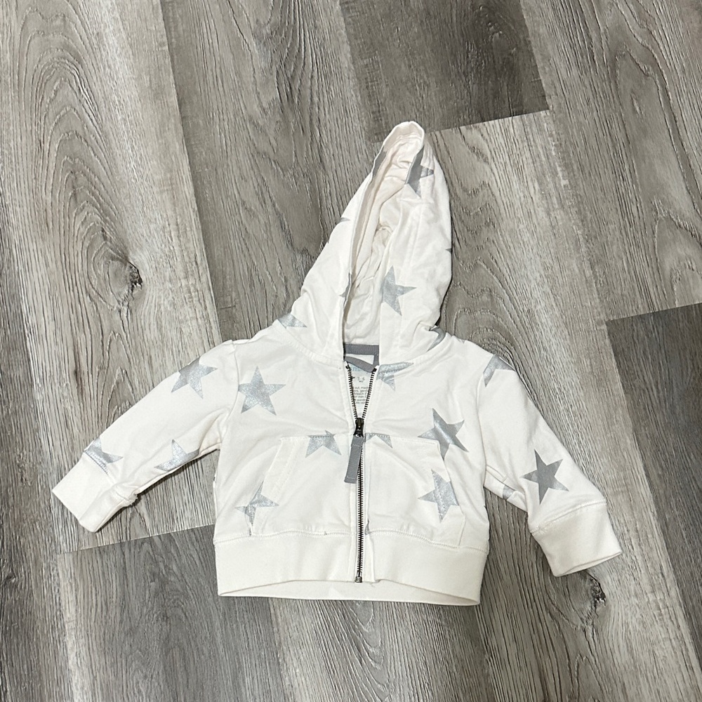 Primary White‎ and Gray Star Hoodie